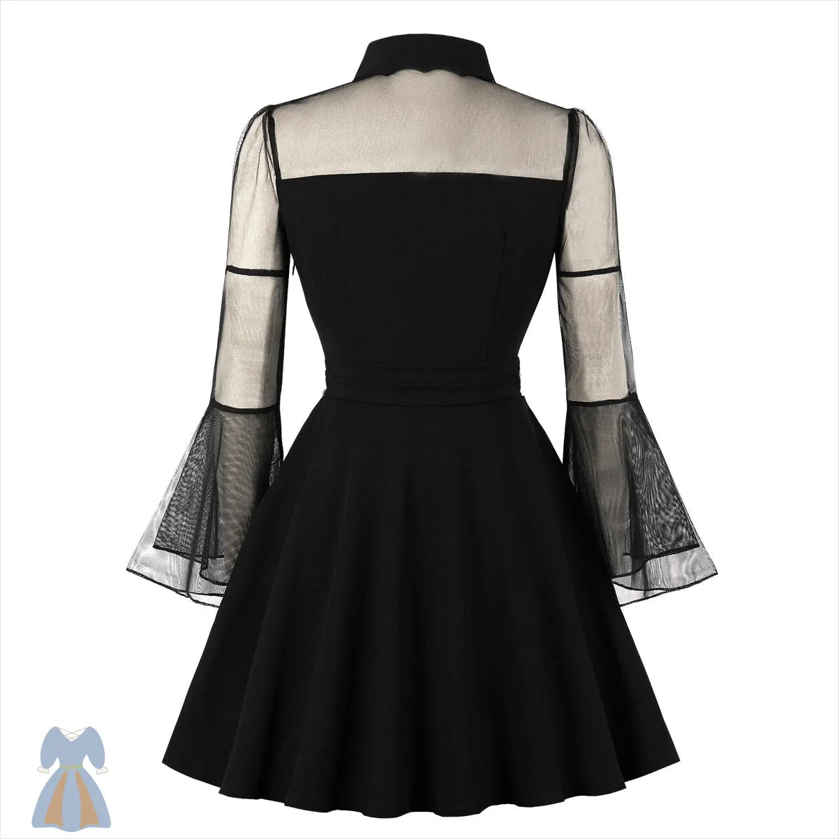Robe Noir Victorienne Courte