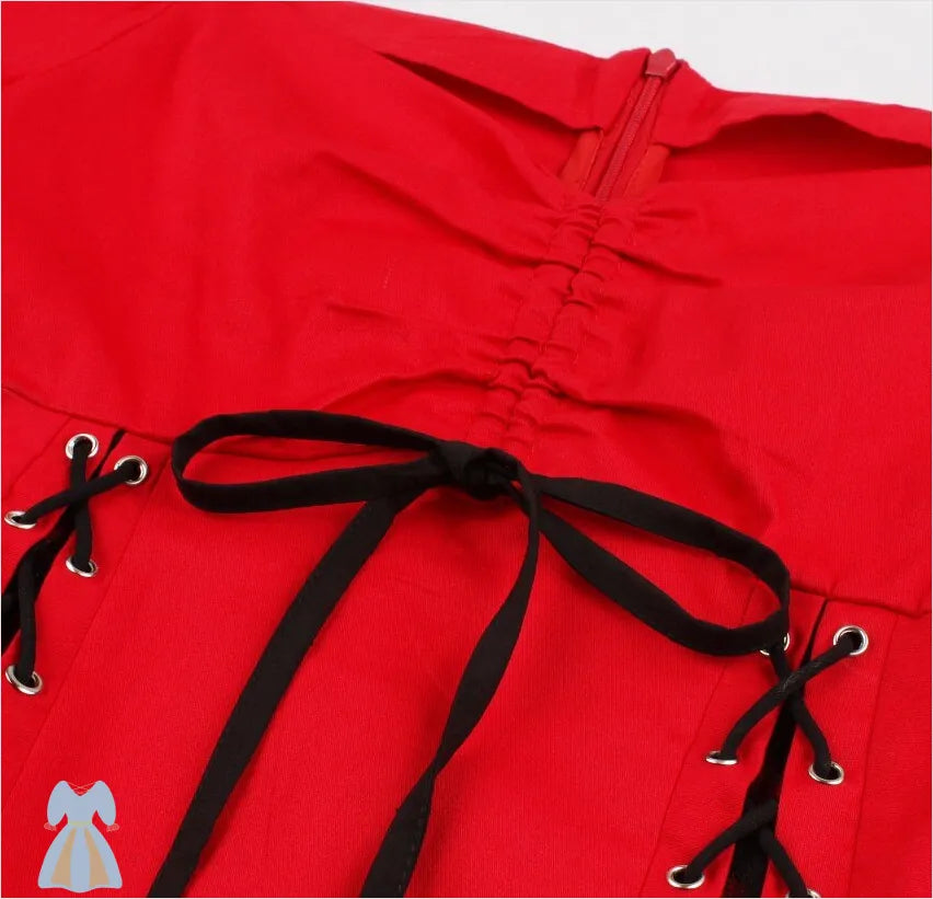 Robe Victorienne Noir et Rouge